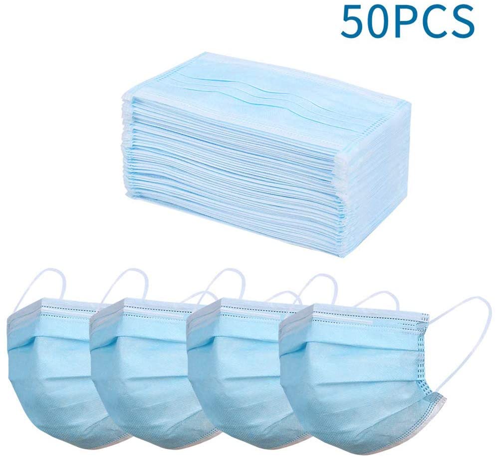 Three Layers Meltblown Nonwoven Fabric Mask (1 Pack, 50 pcs